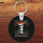 Porte-clés Boston Terrier Dog Ugly Christmas Sweater Holiday (Recto)