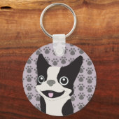 Porte-clés Boston Terrier, lilas pourpre (Verso)