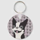 Porte-clés Boston Terrier, lilas pourpre (Verso)