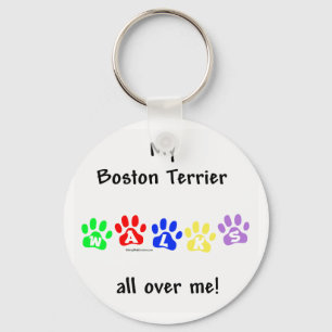 Porte-clés Boston Terrier marche partout sur moi - Porte - cl