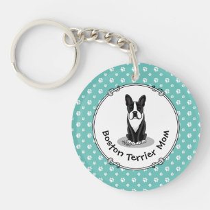 Porte-clés Boston Terrier Mom (noir) - Chien mignon