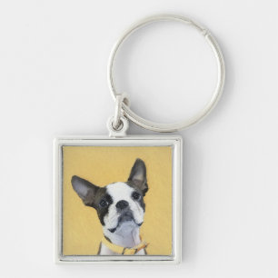 Porte-clés Boston Terrier Peinture - Cute Original Chien Art