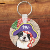 Porte-clés Boston Terrier Pirate (Recto)