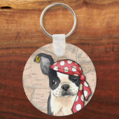 Porte-clés Boston Terrier Pirate (Recto)