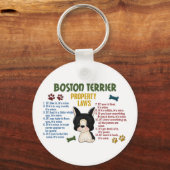 Porte-clés Boston Terrier Propriété Lois 4 (Recto)