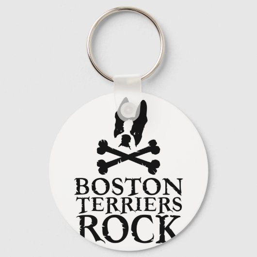 Porte-clés Boston Terriers Rock (Recto)
