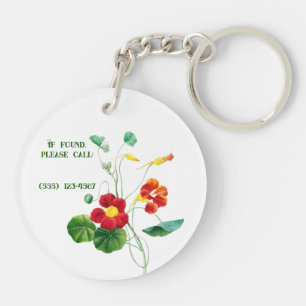 Porte-clés botanique rouge minimaliste vintage pour elle