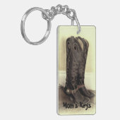 Porte-clés Bottes de cowboy Brown avec des dents (Devant gauche)