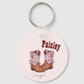 Porte-clés Bottes de vache moderne rose (Recto)