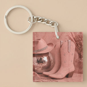 Porte-clés Bottes occidentales disco Cowgirl strass