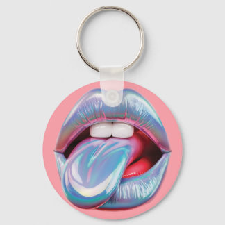 Porte-clés Bouche d'argent holographique