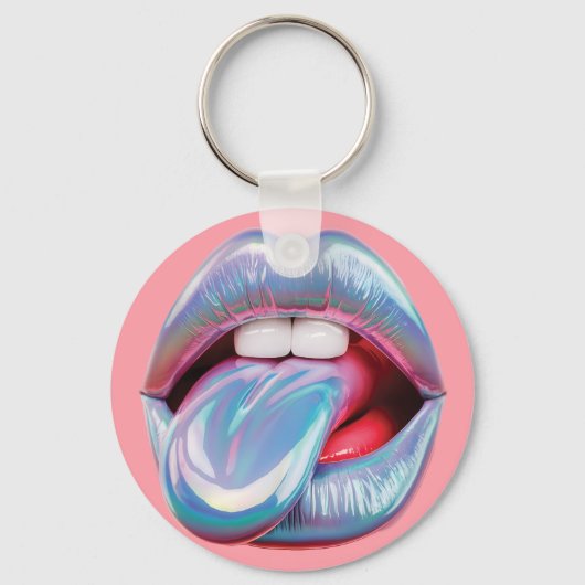 Porte-clés Bouche d'argent holographique (Recto)