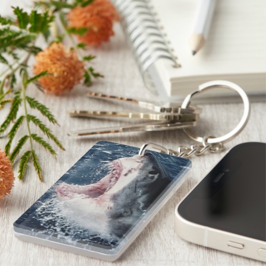 Porte-clés Bouche de requin élevée ouverte (Devant droit)