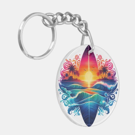 Porte-clés Boucles de surf couché de soleil (Devant gauche)