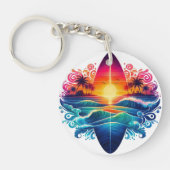 Porte-clés Boucles de surf couché de soleil (Devant)