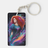 Porte-clés boucles rouges Porte - clé acrylique (Dos)