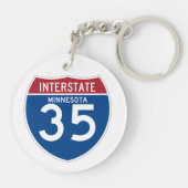 Porte-clés Bouclier d'autoroute nationale du manganèse I-35 (Dos)