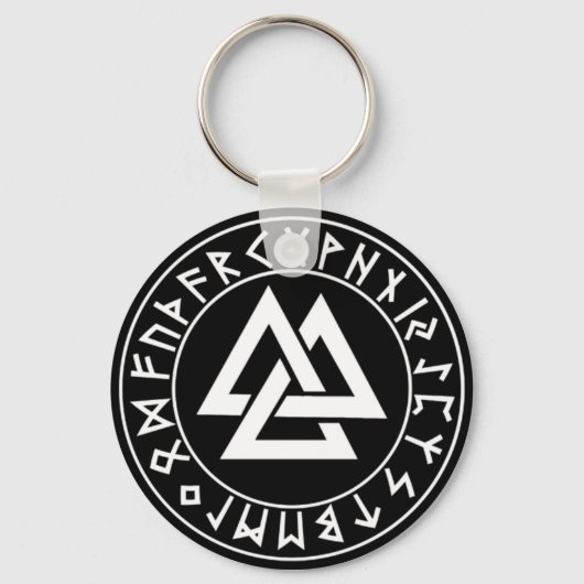 Porte-clés Bouclier de rune triangle porte - clé sur noir (Recto)