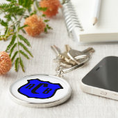 Porte-clés Bouclier de St. Michael avec monogramme (Côté)