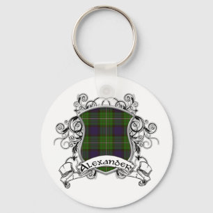 Porte-clés Bouclier de tartan d'Alexandre