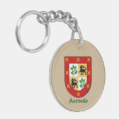 Porte-clés Bouclier historique d'Acevedo avec drapeau d'Espag (Devant gauche)