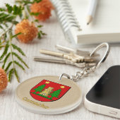 Porte-clés Bouclier historique de Camacho avec drapeau d'Espa (Devant droit)