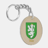 Porte-clés Bouclier historique de Diaz avec drapeau espagnol (Devant gauche)