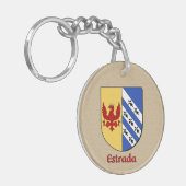 Porte-clés Bouclier historique de l'Estrada avec drapeau d'Es (Devant gauche)