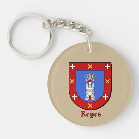 Porte-clés Bouclier historique de Reyes et drapeau espagnol (Devant)