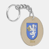 Porte-clés Bouclier historique de Ruiz et drapeau espagnol (Devant gauche)