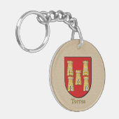 Porte-clés Bouclier historique de Torres et drapeau espagnol (Devant gauche)