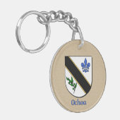 Porte-clés Bouclier historique d'Ochoa avec drapeau d'Espagne (Devant gauche)