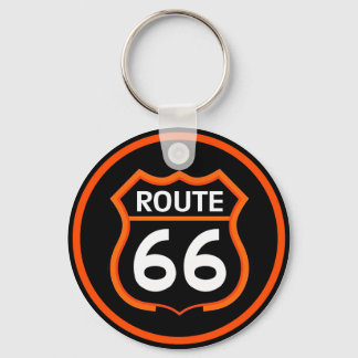 Porte-clés Bouclier Orange et Noir Route 66