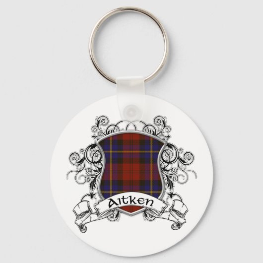 Porte-clés Bouclier Tartan Aitken (Recto)