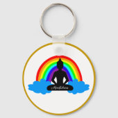 Porte-clés Bouddha arc-en-ciel et esprit Yoga / méditation (Recto)