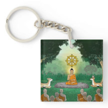 Bouddha, Dharma, Porte - clé acrylique Sang