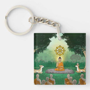 Porte-clés Bouddha, Dharma, Porte - clé acrylique Sang