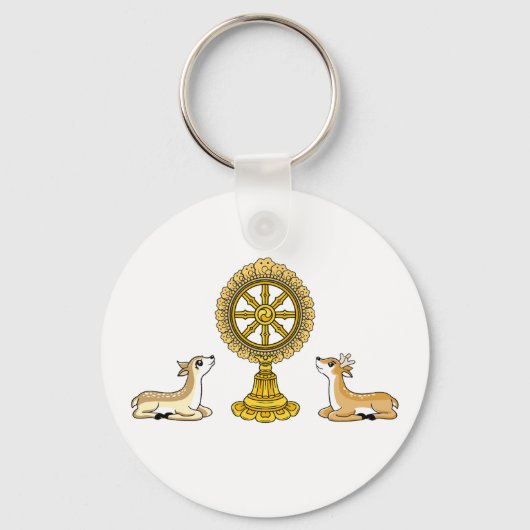 Porte-clés Bouddha Dharma Roue & Deers Porte - clé (Recto)