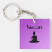 Porte-clés Bouddha pourpre Namaste (Devant)