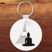 Porte-clés Bouddha Silhouette avec Stupa (Recto)