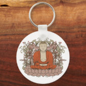 Porte-clés Bouddha Sur Fleur Lotus (Recto)