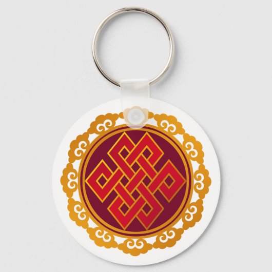 Porte-clés Bouddhisme karma tibétain noeud éternel (Recto)