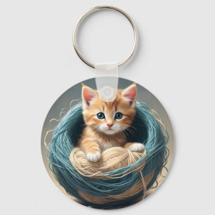 Porte-clés "Bouddles douillets : La retraite laineuse du chat