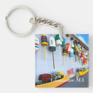Porte-clés Bouées de homard sur un bâtiment à Gloucester MA