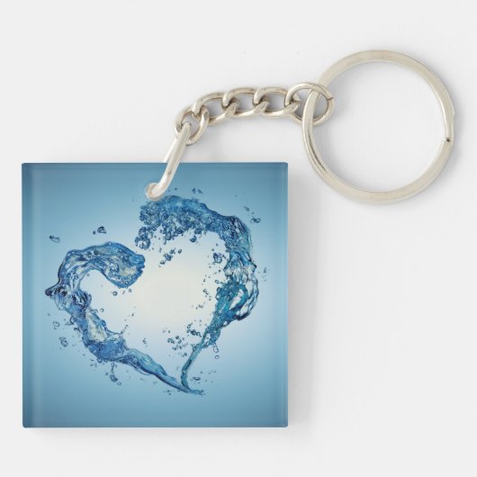 Porte-clés Bouffées d'eau en forme de coeur (Dos)