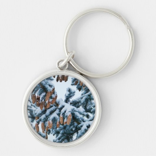 Porte-clés Boughs et cônes couverts de neige (Devant)
