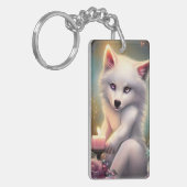 Porte-clés Bougie d'anniversaire Adorable Blanc bébé Fox (Devant gauche)