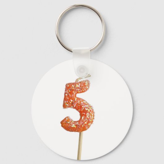 Porte-clés Bougie d'anniversaire numéro 5 (Recto)