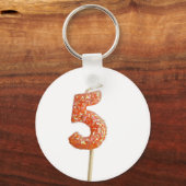 Porte-clés Bougie d'anniversaire numéro 5 (Recto)