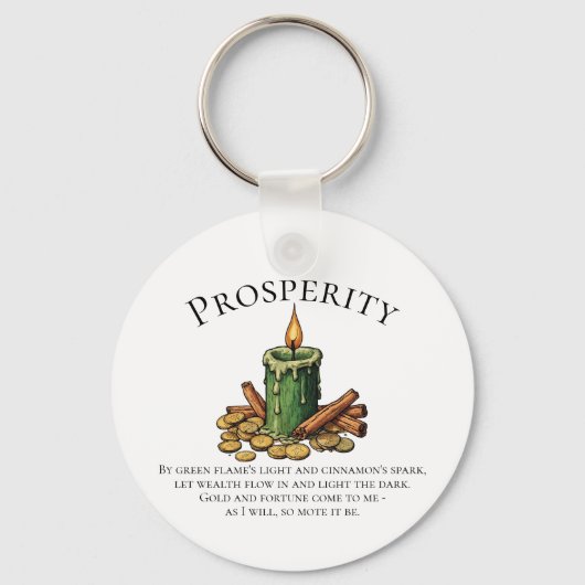 Porte-clés Bougie de Chant de Prospérité & Sortilège d'Argent (Recto)